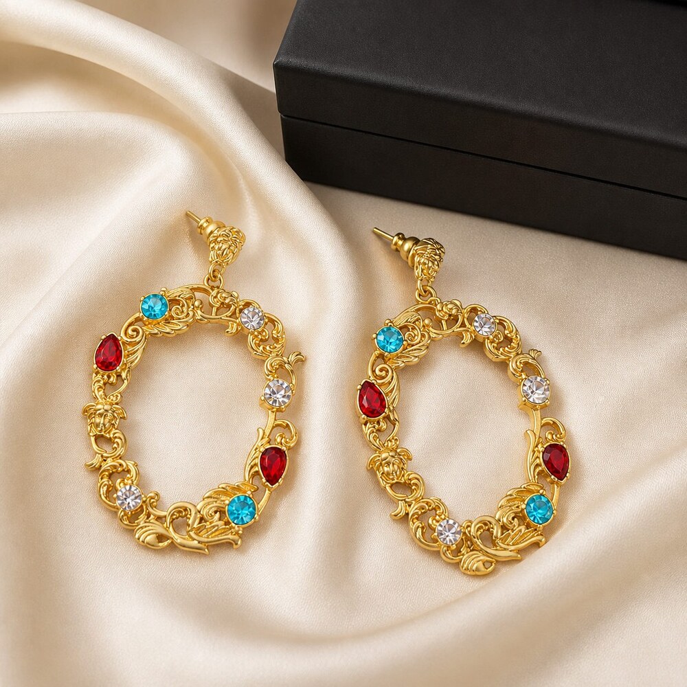 Versace Bold Statement Earrings Style 5 | New with Box - Picture 7 of 9